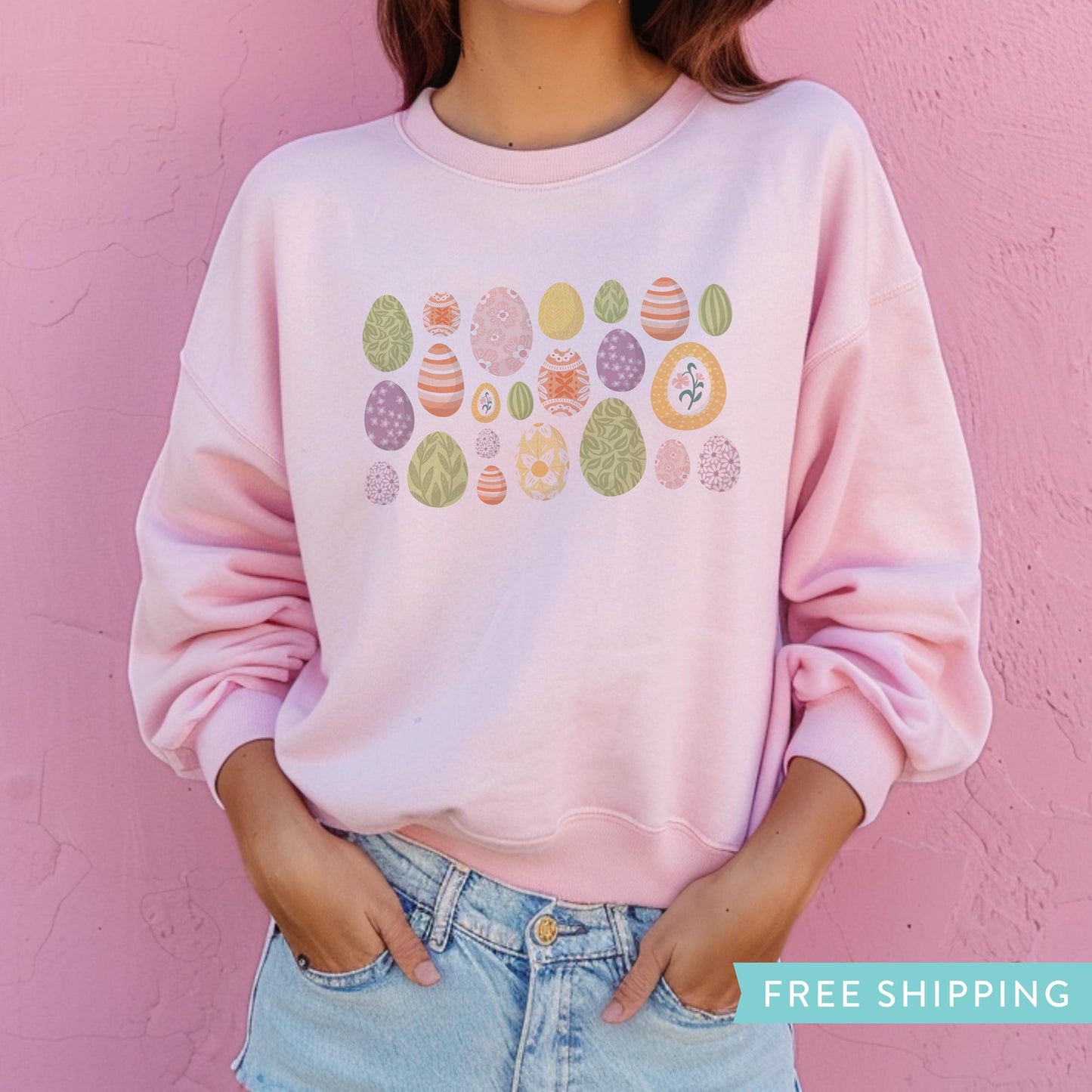 Easter Eggs Sweatshirt - Pink