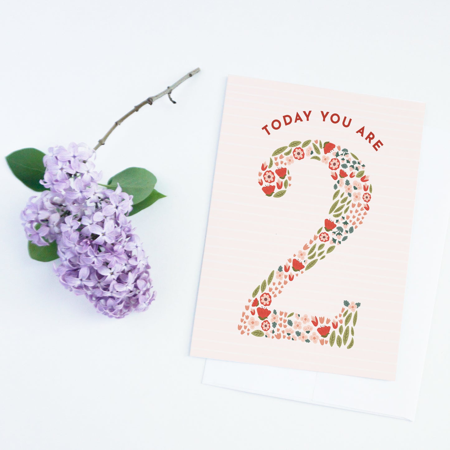 Floral Second Birthday Card