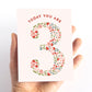 Floral Third Birthday Card