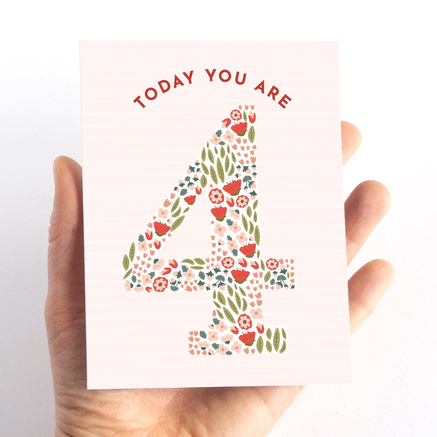 Floral Fourth Birthday Card