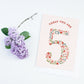 Floral Fifth Birthday Card