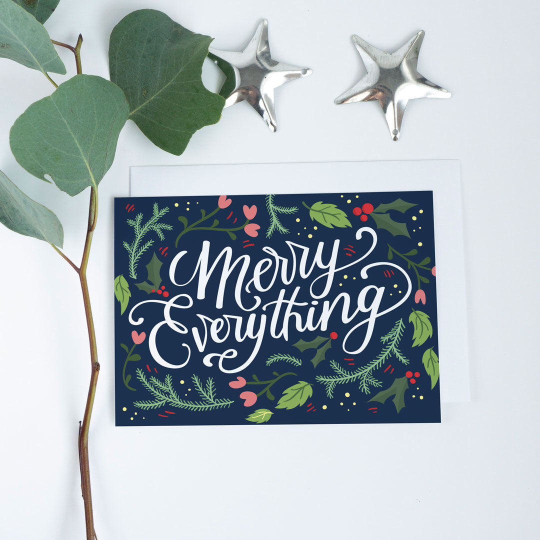 Merry Everything Floral Christmas Card