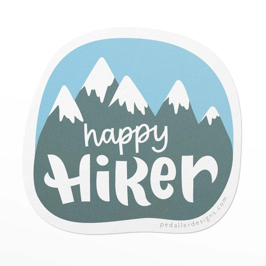 Happy Hiker Mountains Vinyl Sticker