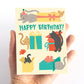 Cats and Boxes Birthday Card