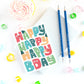 Cartoon Faces Children's Birthday Card