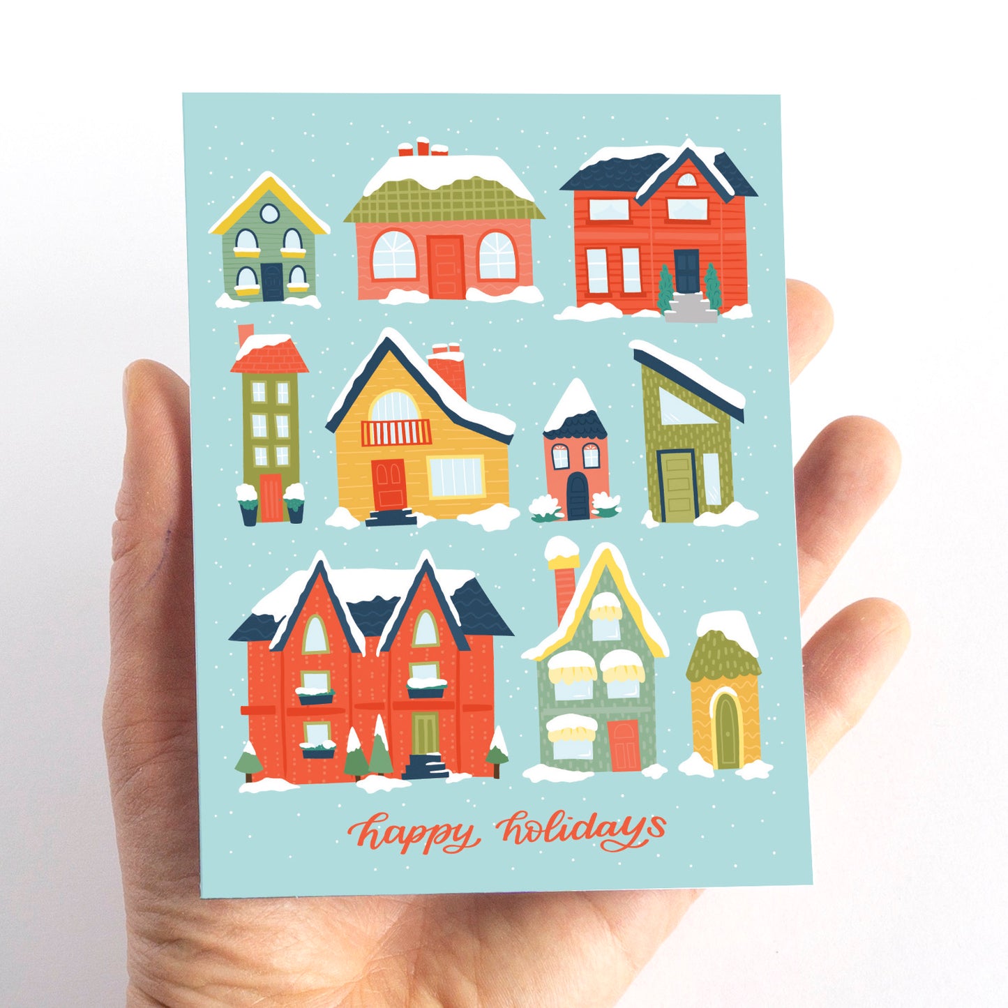 Happy Holidays Houses Card