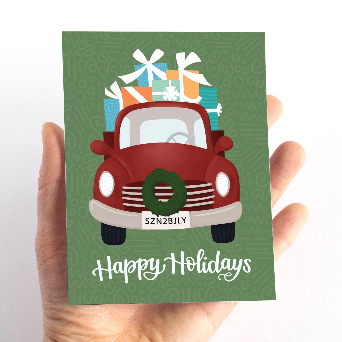 Happy Holidays Truck Christmas Card