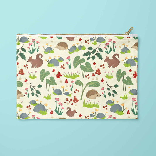 Woodland Animals Canvas Pouch