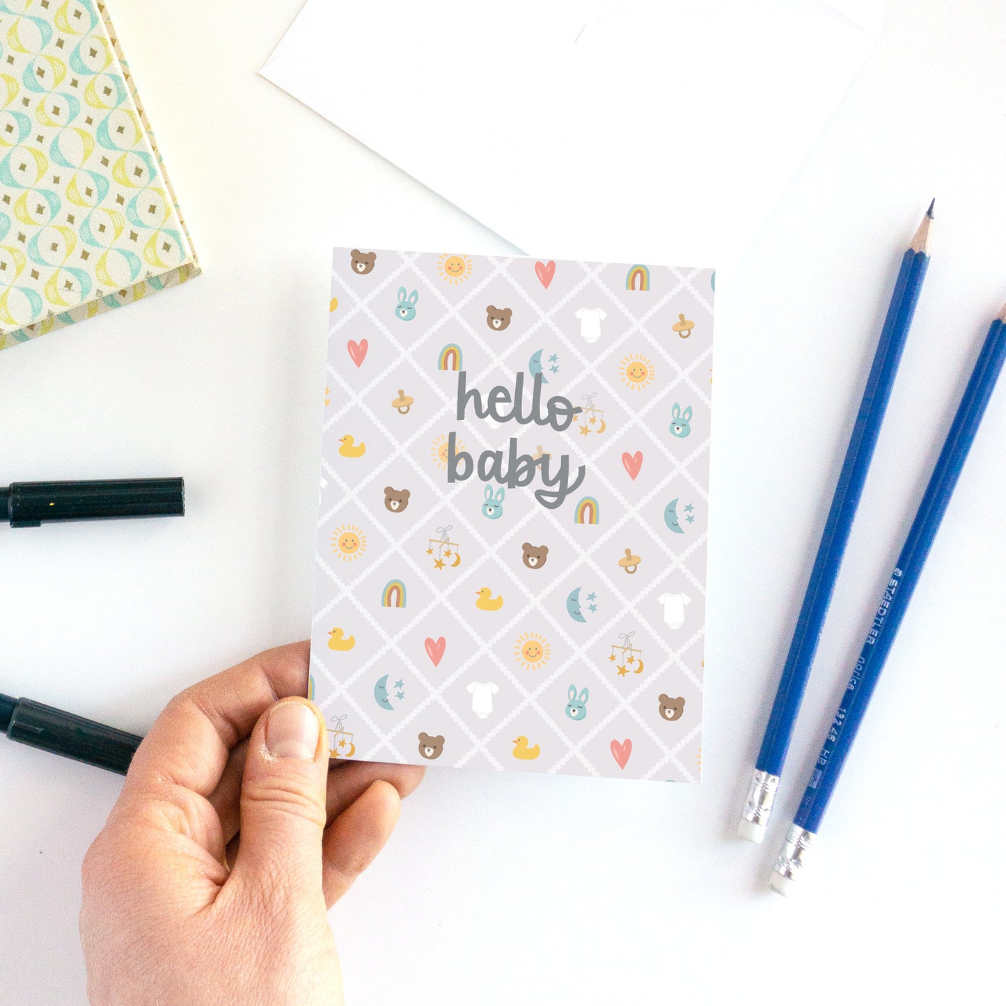 Cute Baby Icons New Baby Card