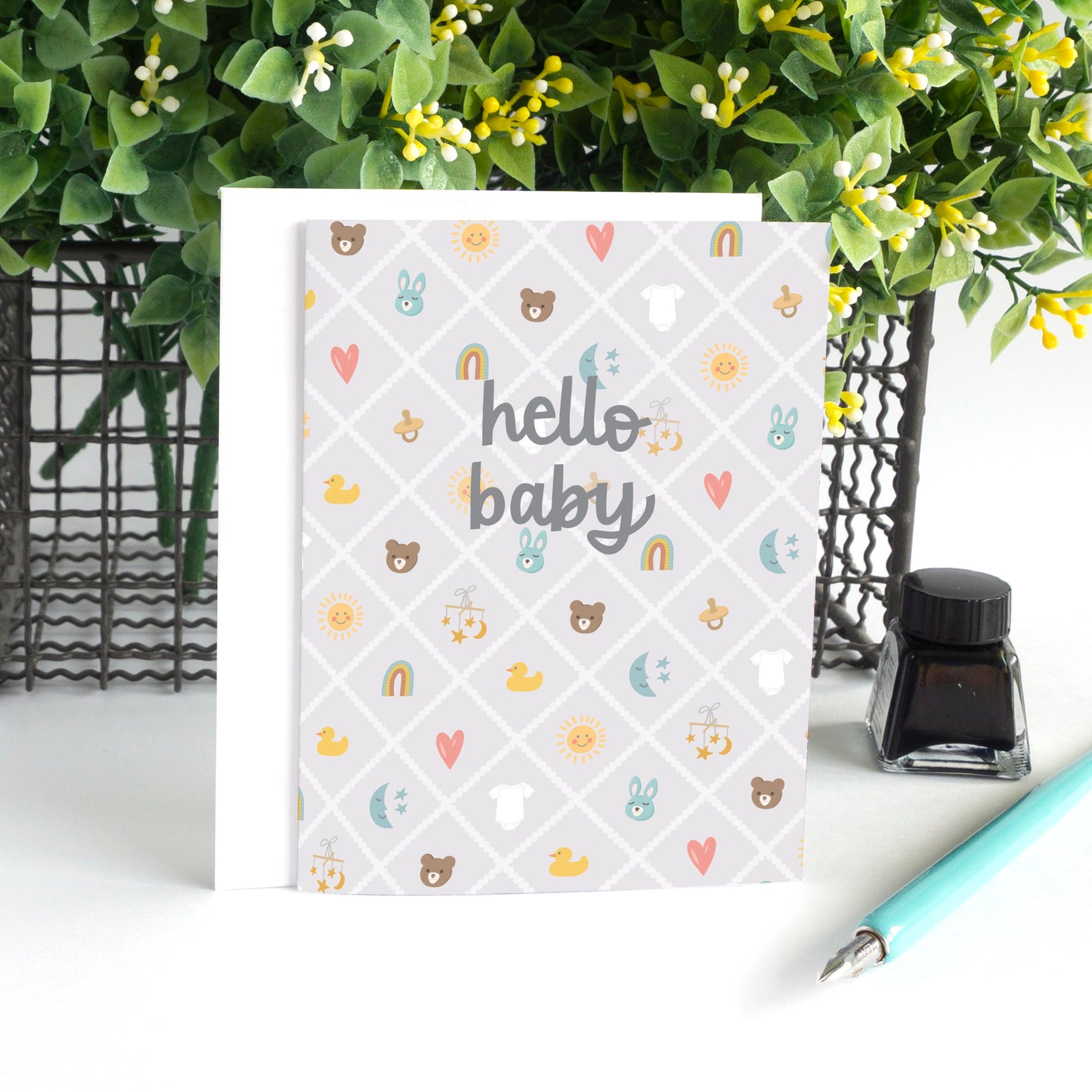 Cute Baby Icons New Baby Card