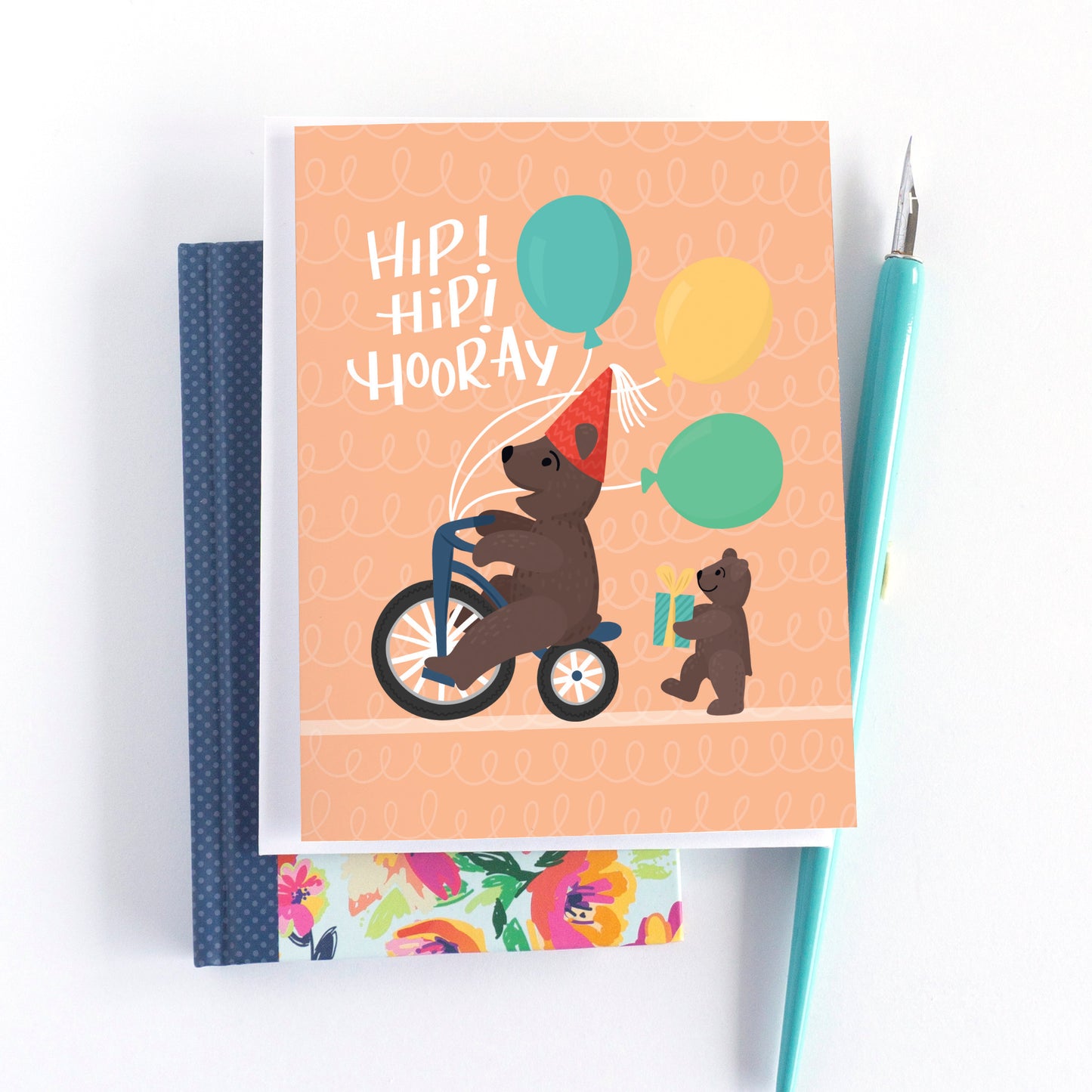 Hip Hip Hooray Bear Birthday Card