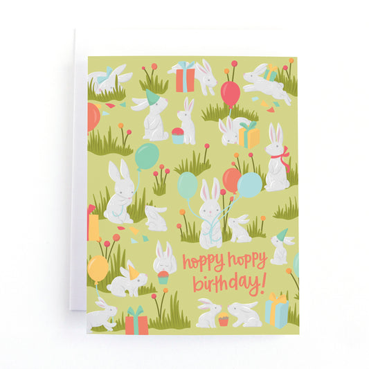 Bunny Rabbit Birthday Card for Kids