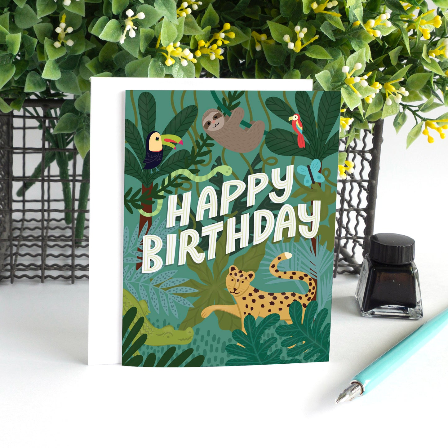 Jungle Animals Children's Birthday Card