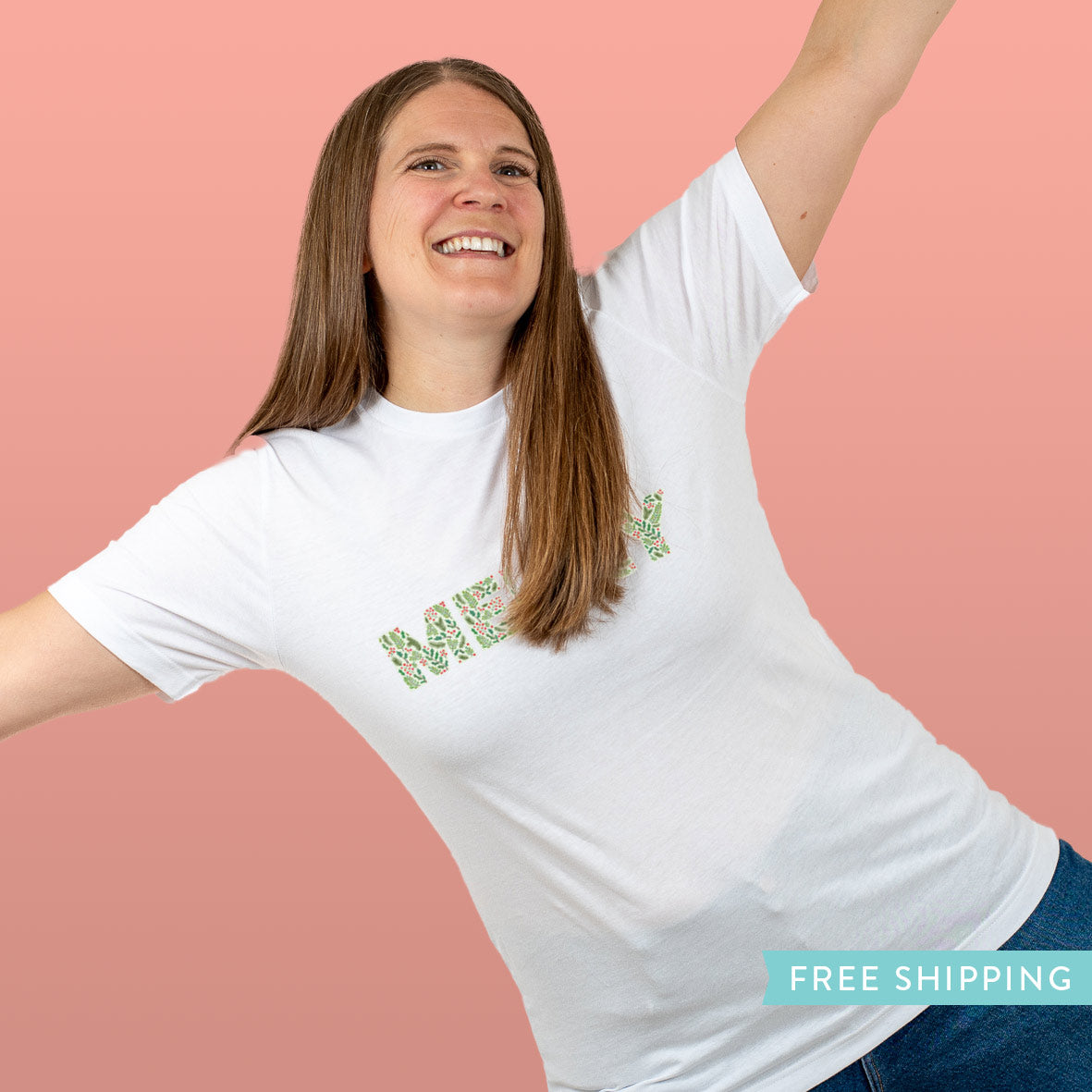 Merry Christmas Greenery T-Shirt