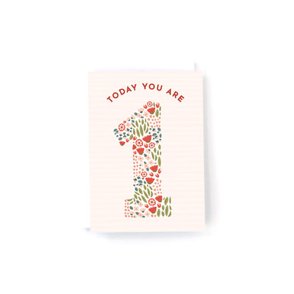 Girls Floral Mini Birthday Card