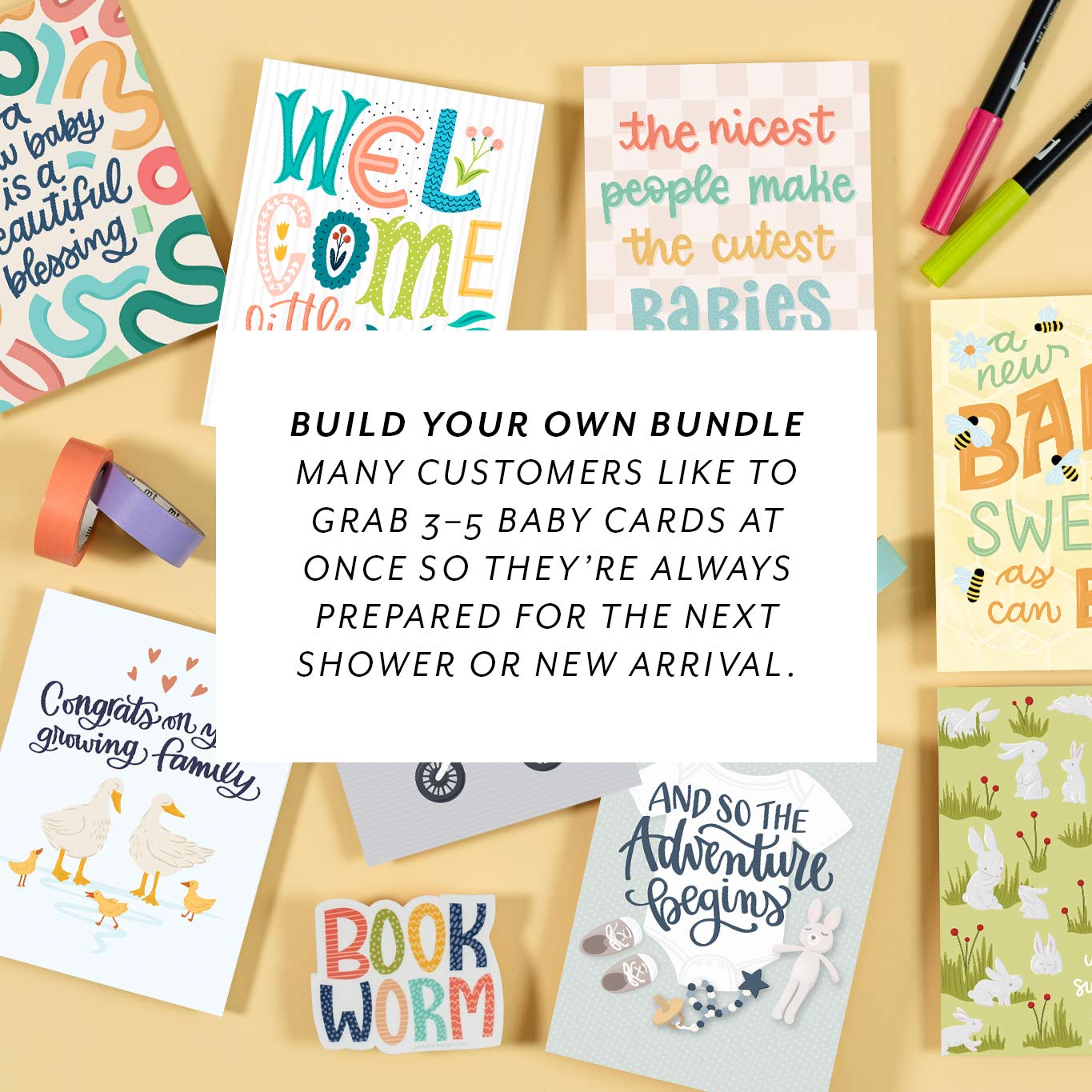 Gender-Neutral Welcome Baby Shower Card