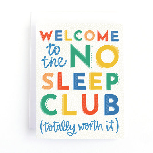 funny Baby Shower card that jokes about how little sleep new parents get and how their sweet baby is totally worth it.