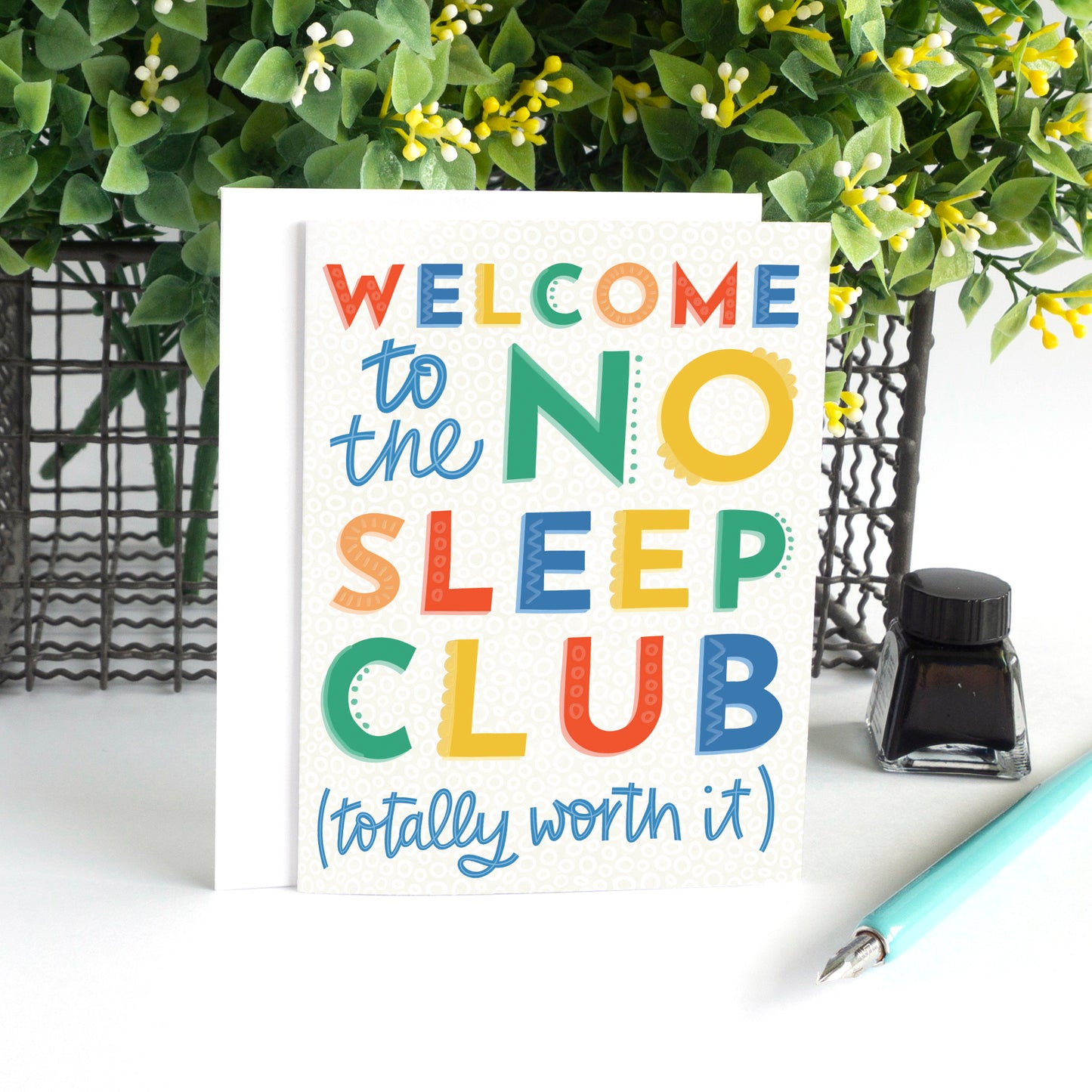 Welcome to the No Sleep Club Baby Card