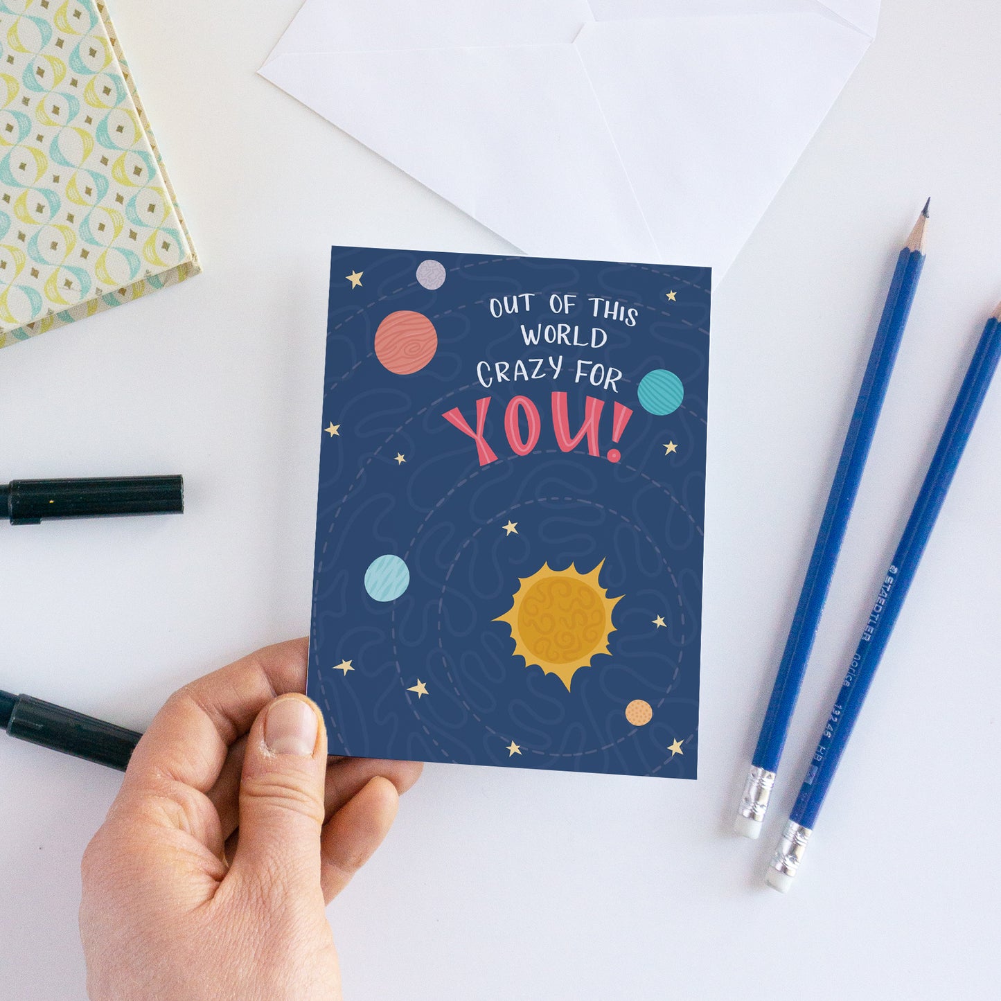 Out of this World Crazy for You Space Love Card
