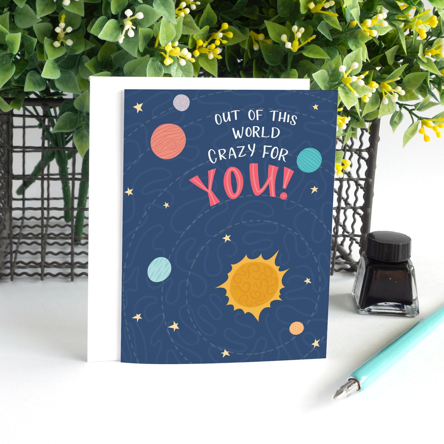 Out of this World Crazy for You Space Love Card