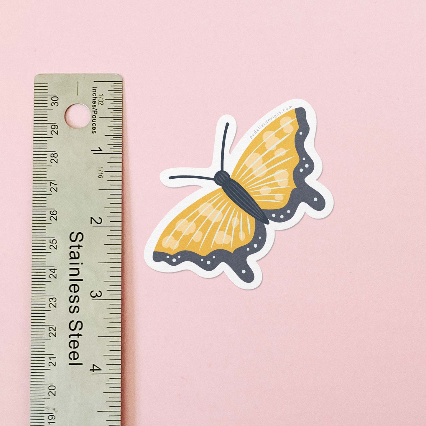 Yellow Butterfly Vinyl Sticker