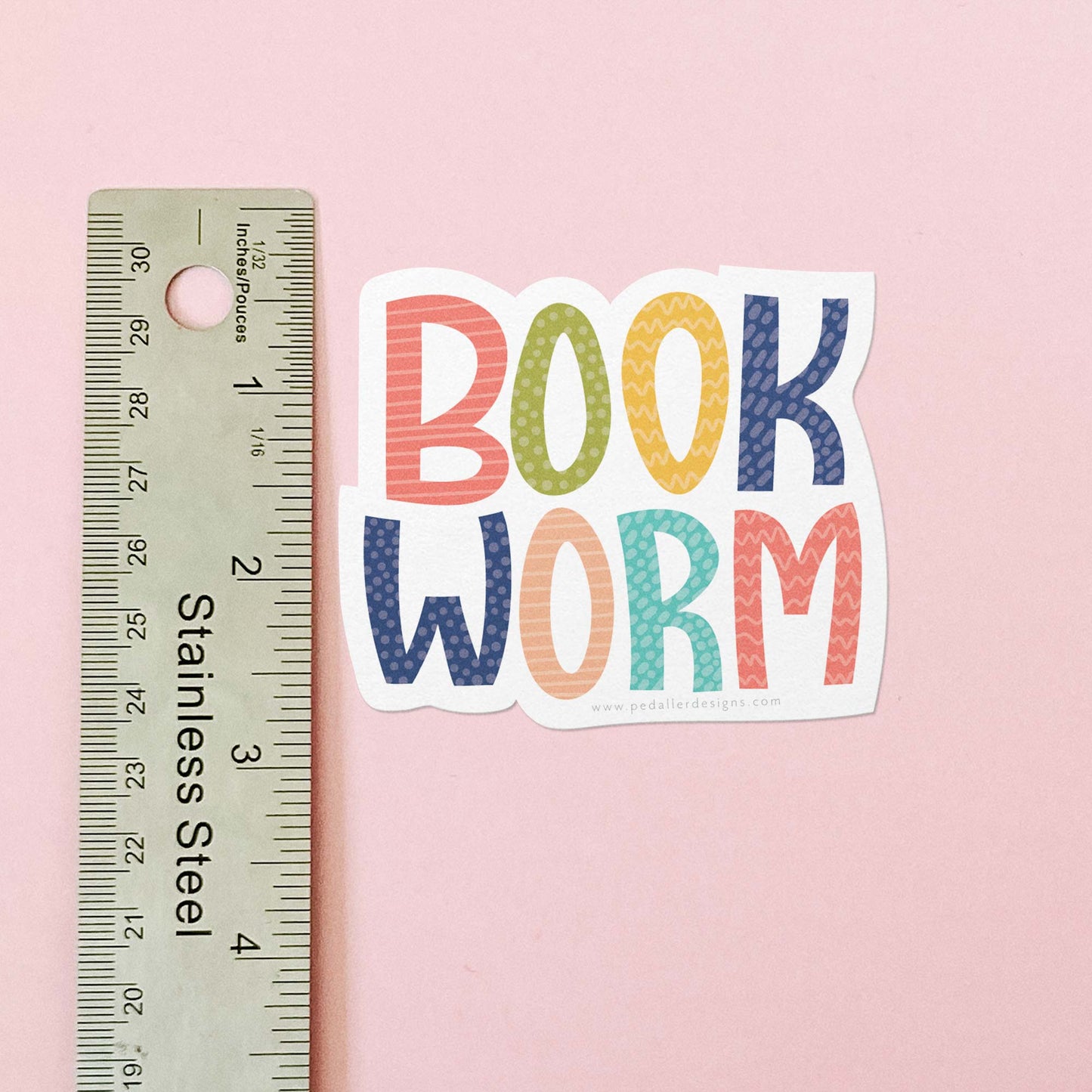 Book Worm Vinyl Sticker