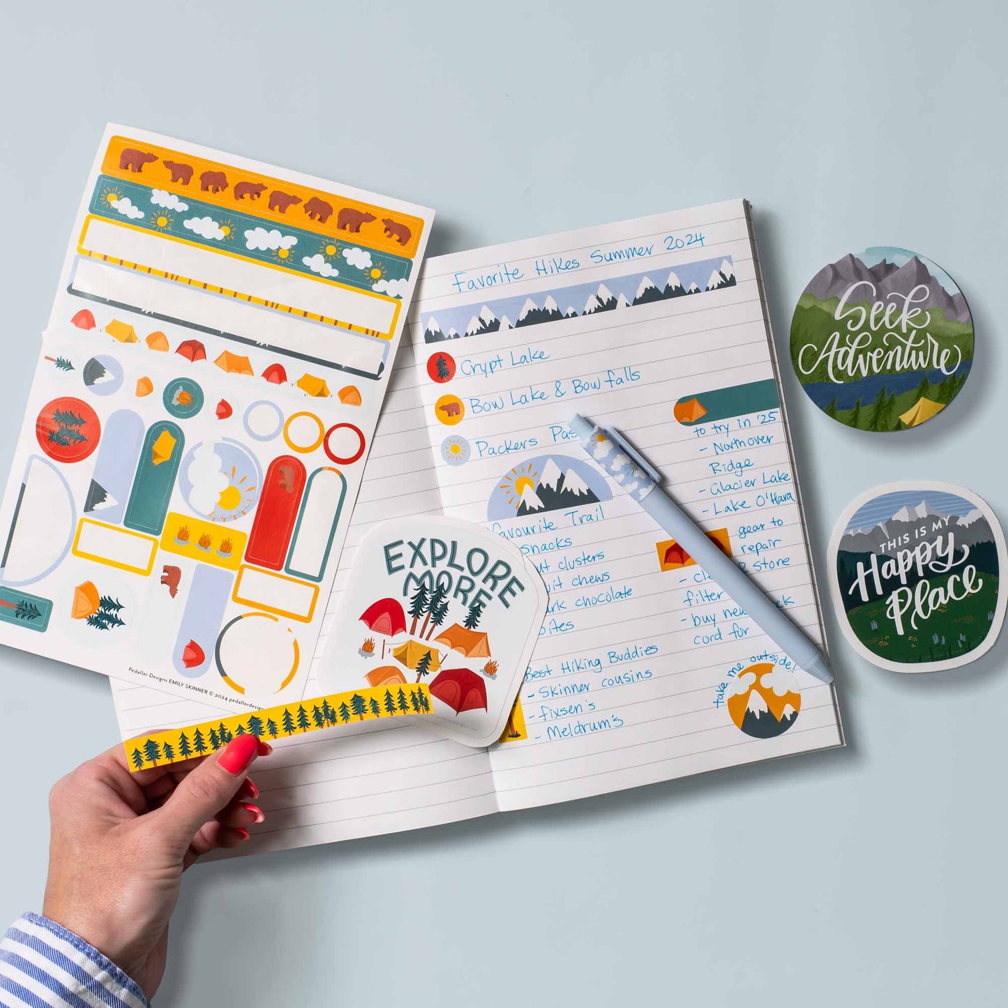 Camping Journaling Sticker Sheet