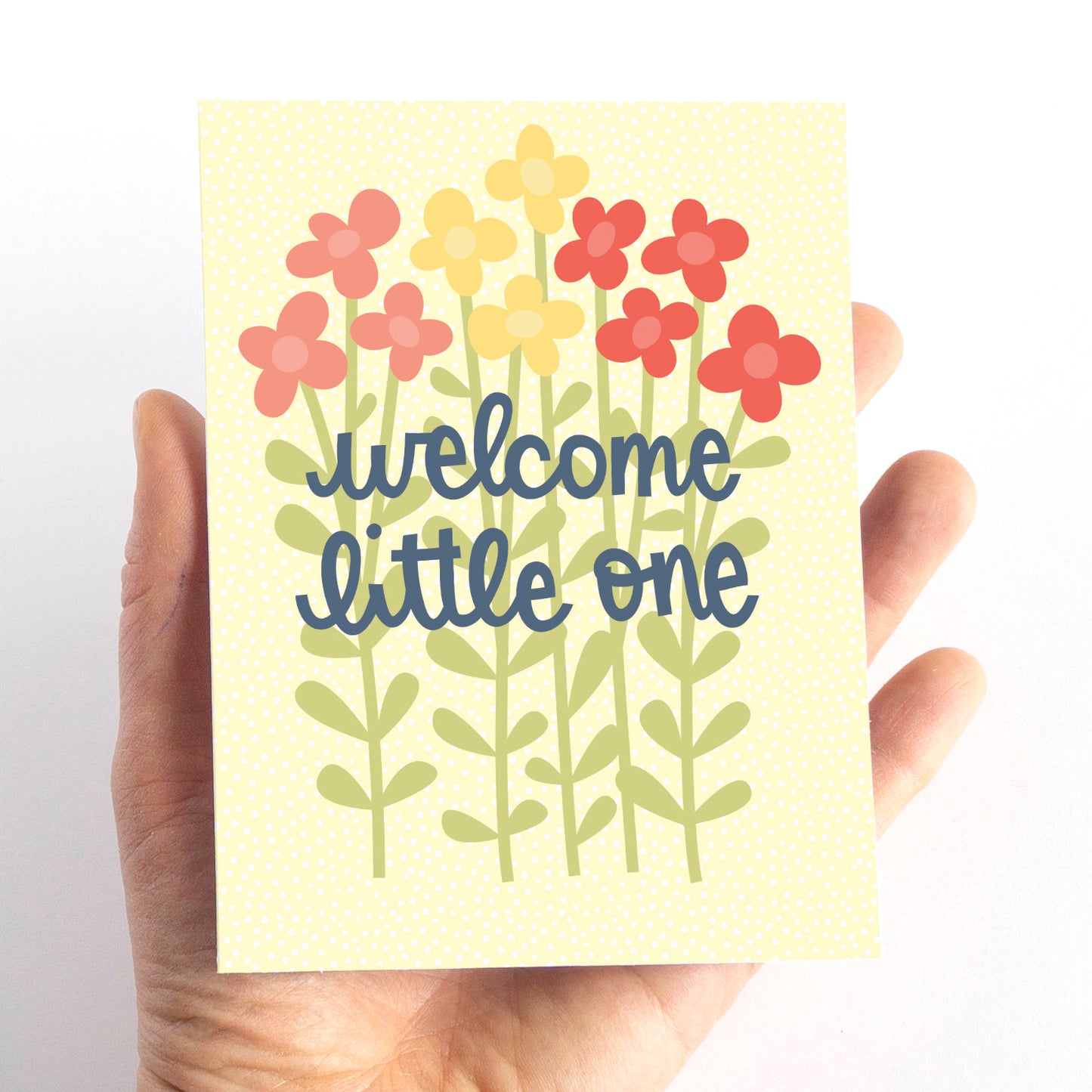 Cute Floral New Baby Card