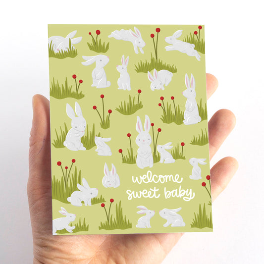 Bunny Rabbit New Baby Card
