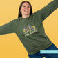 Women's Wild Flower Sweatshirt "Wild and Free" - Military Green