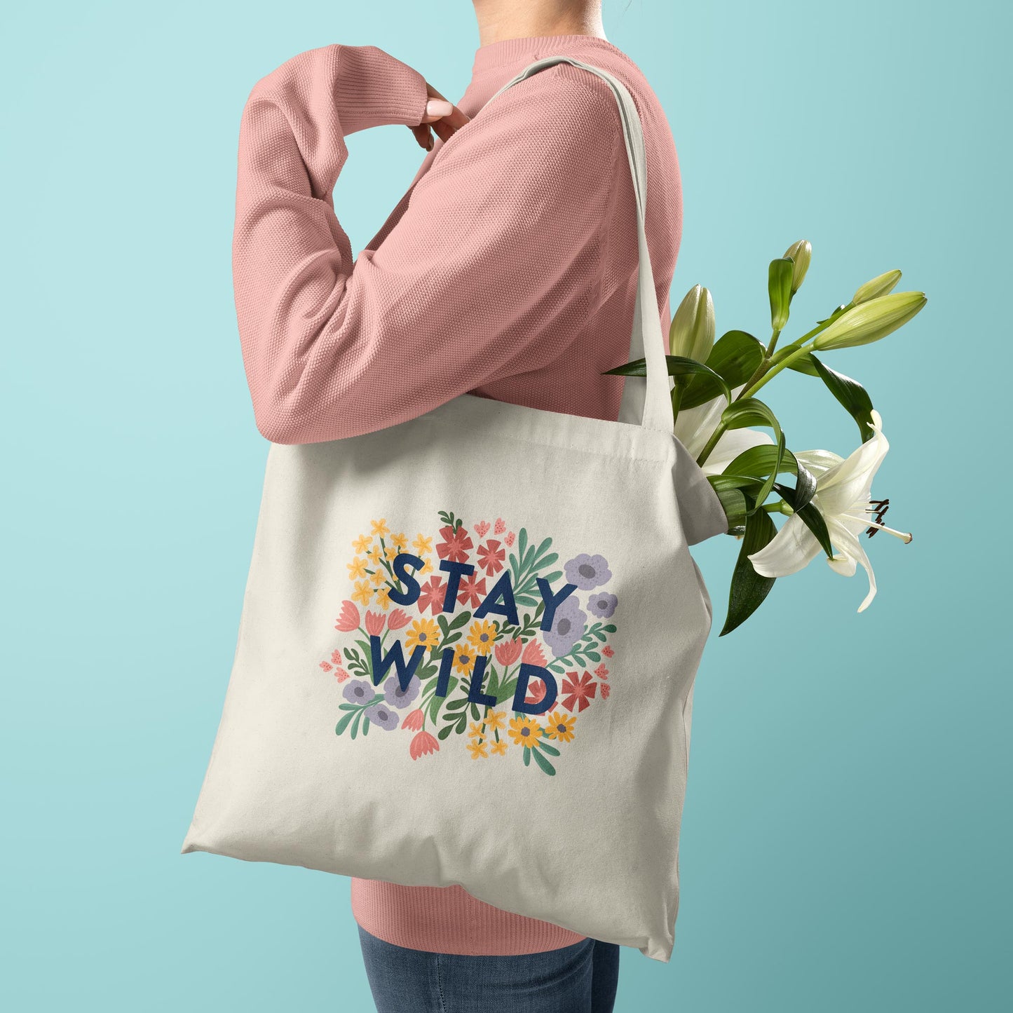 Wildflower Canvas Tote Bag