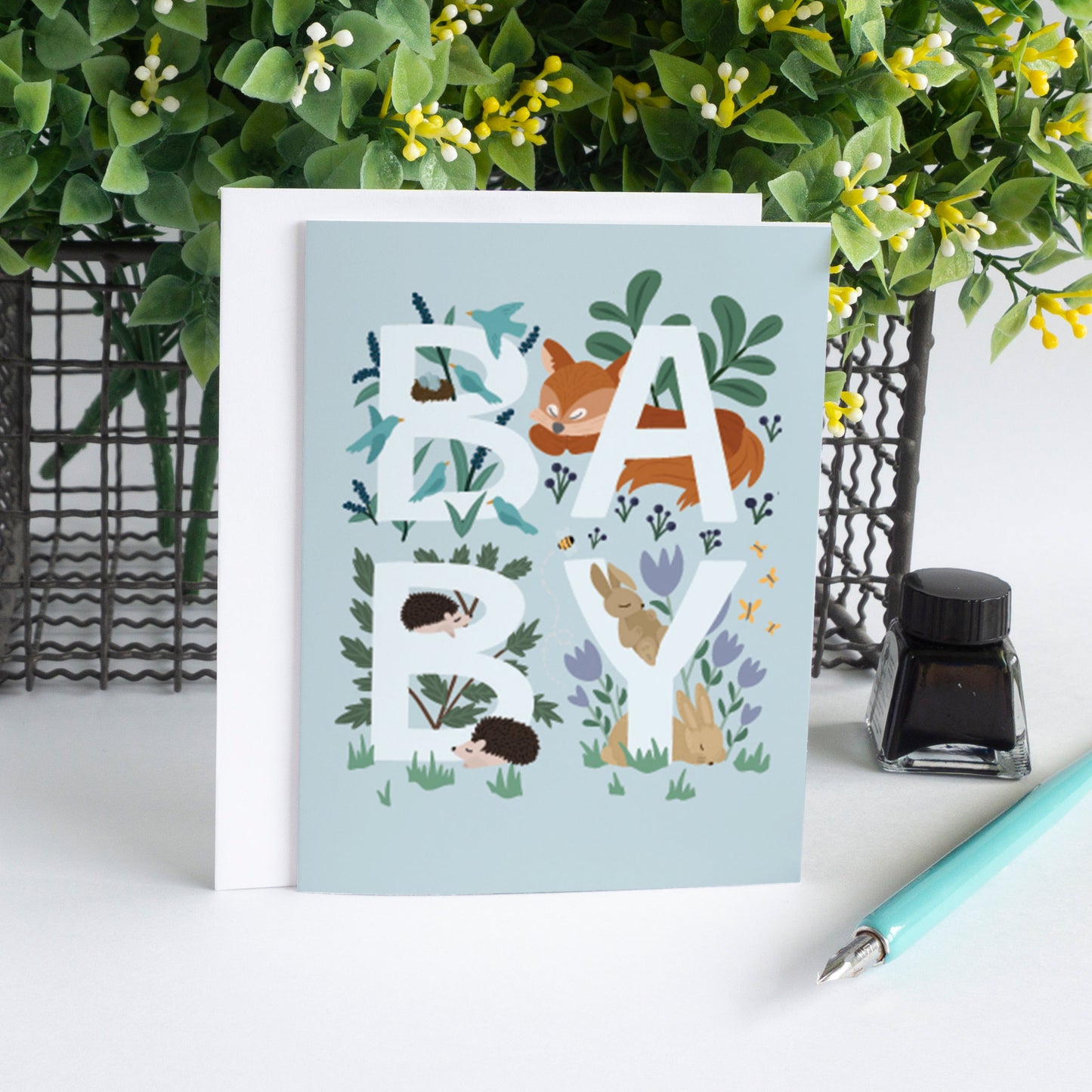 Woodland Animals New Baby Card