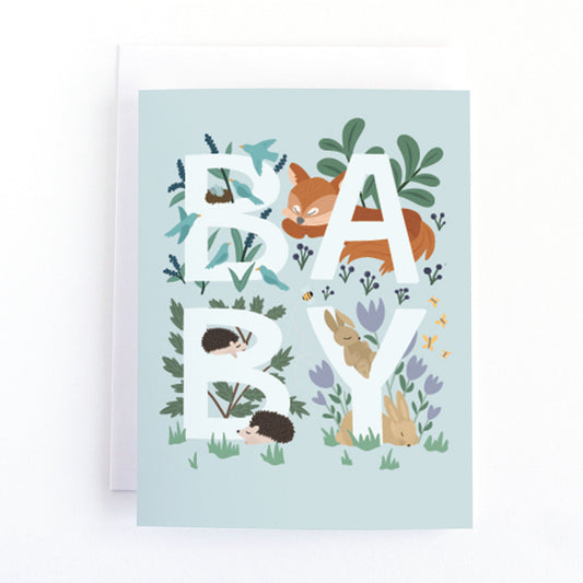 Woodland Animals New Baby Card