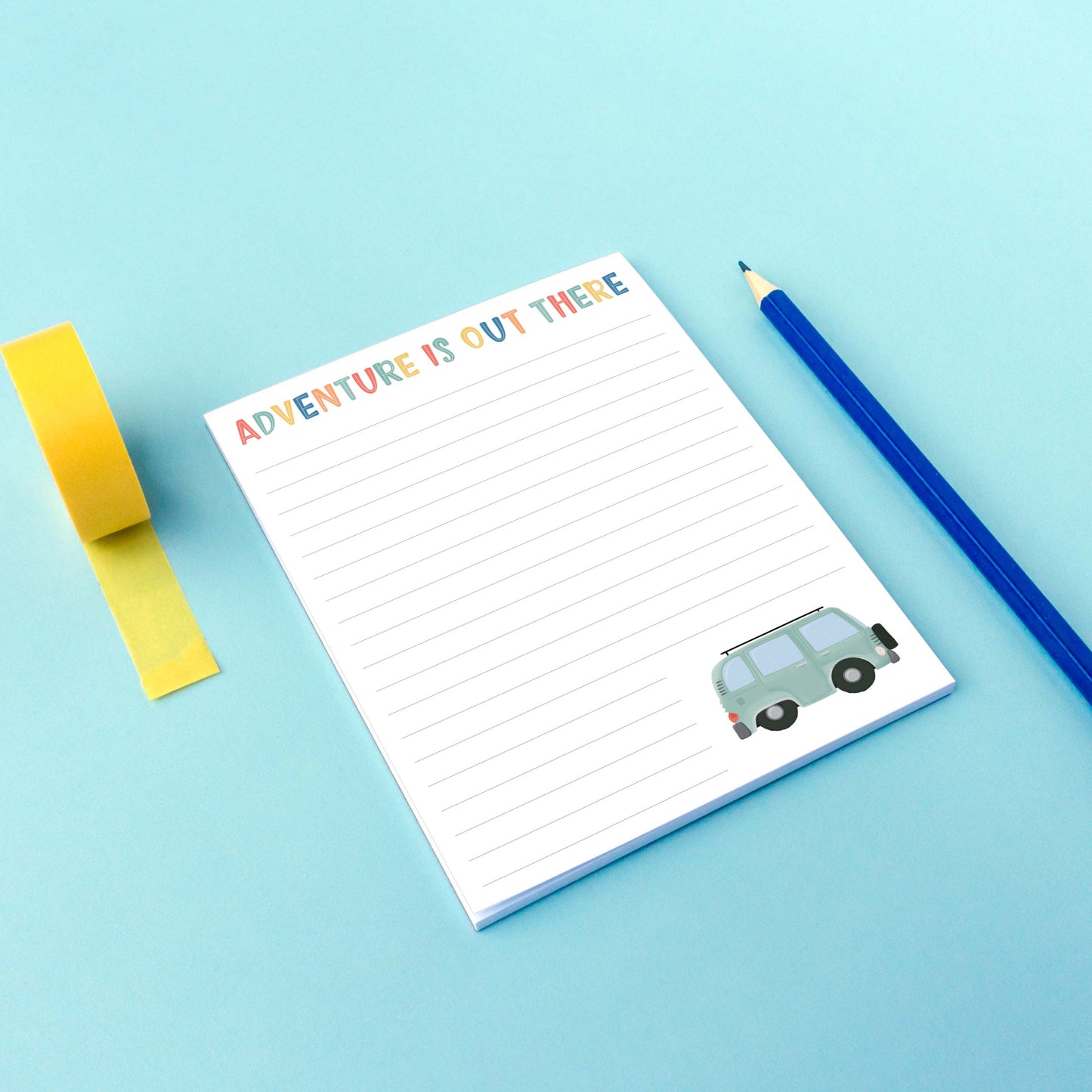 Adventure is Out There Camper Van 4.25"x5.5" Size Notepad