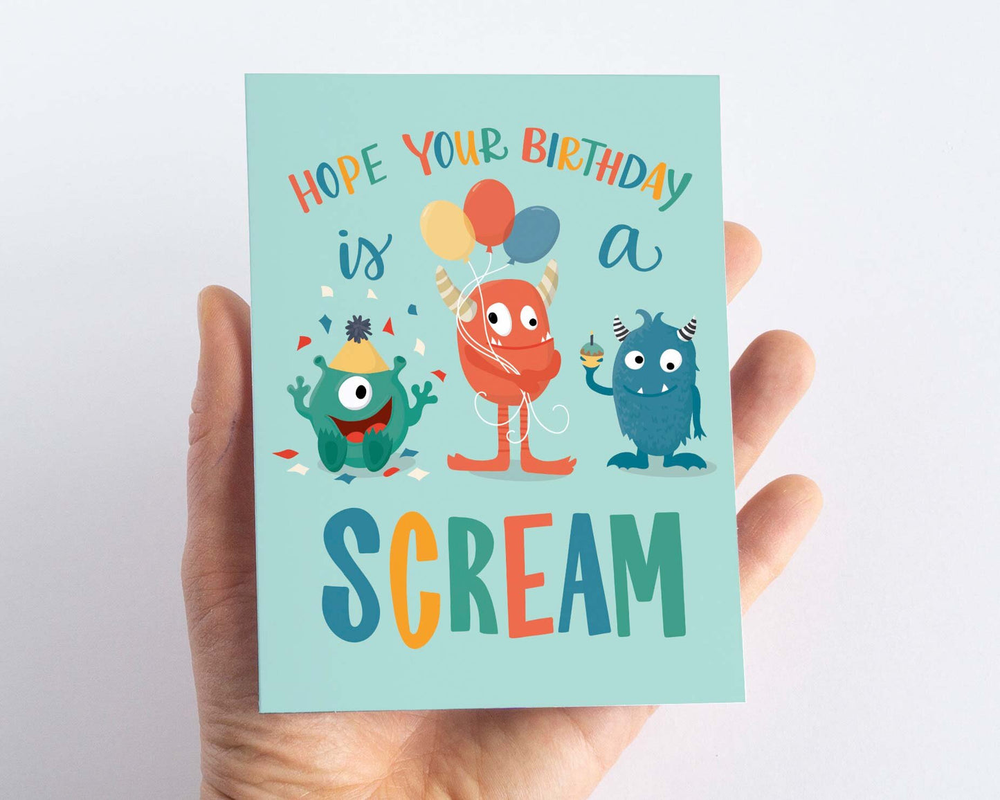 Hope Your Birthday is a Scream! Kids Monster Birthday Card