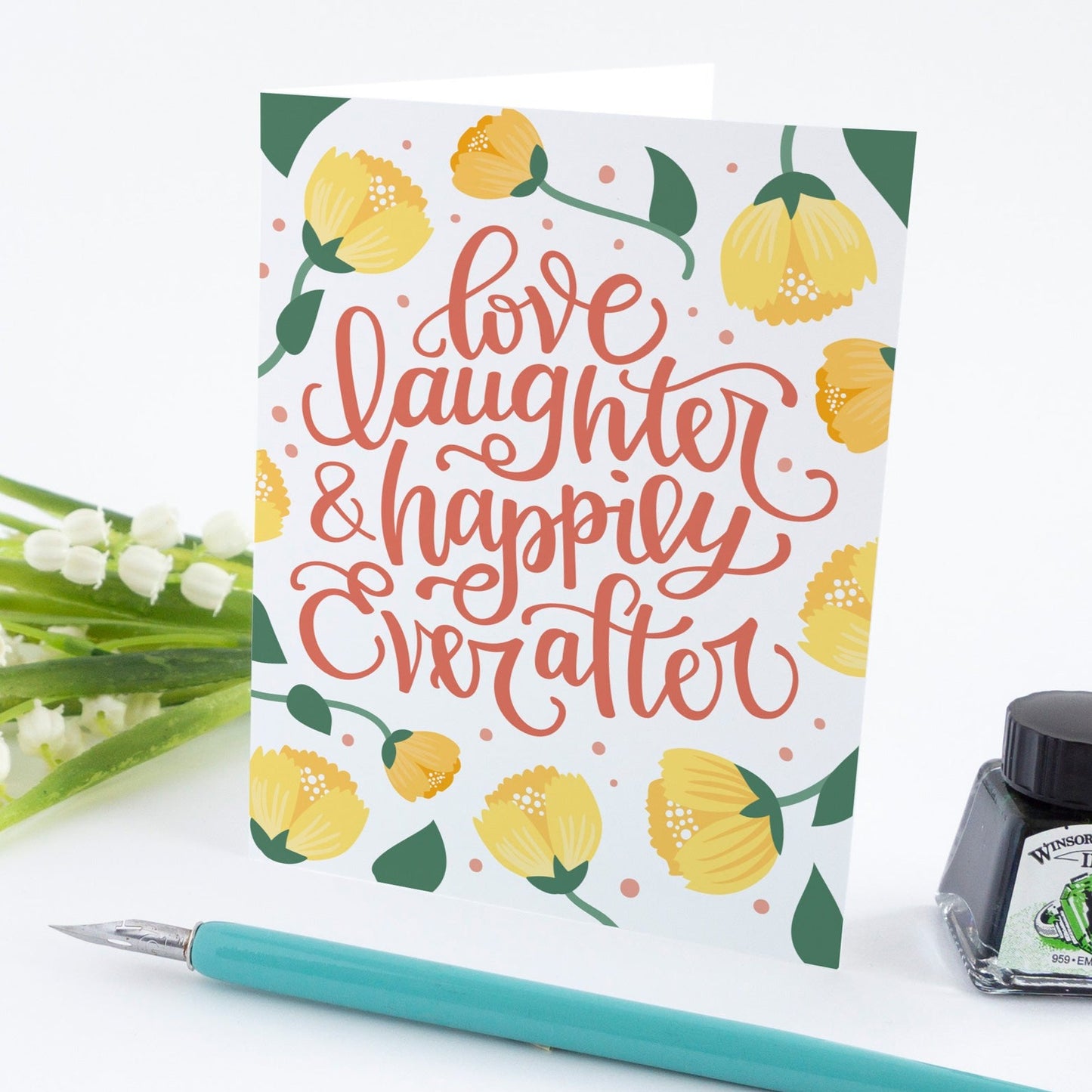 Love laughter & happily ever after Wedding Card