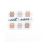 vinyl sticker with cute cat faces and the text, Cat Mom.