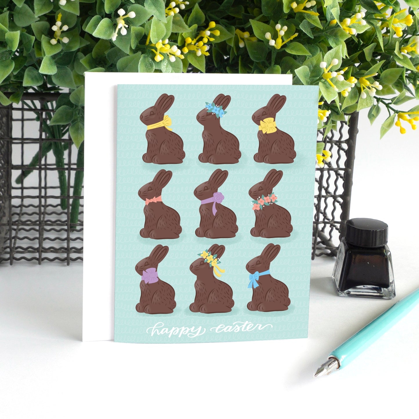 Chocolate Bunnies Easter Card