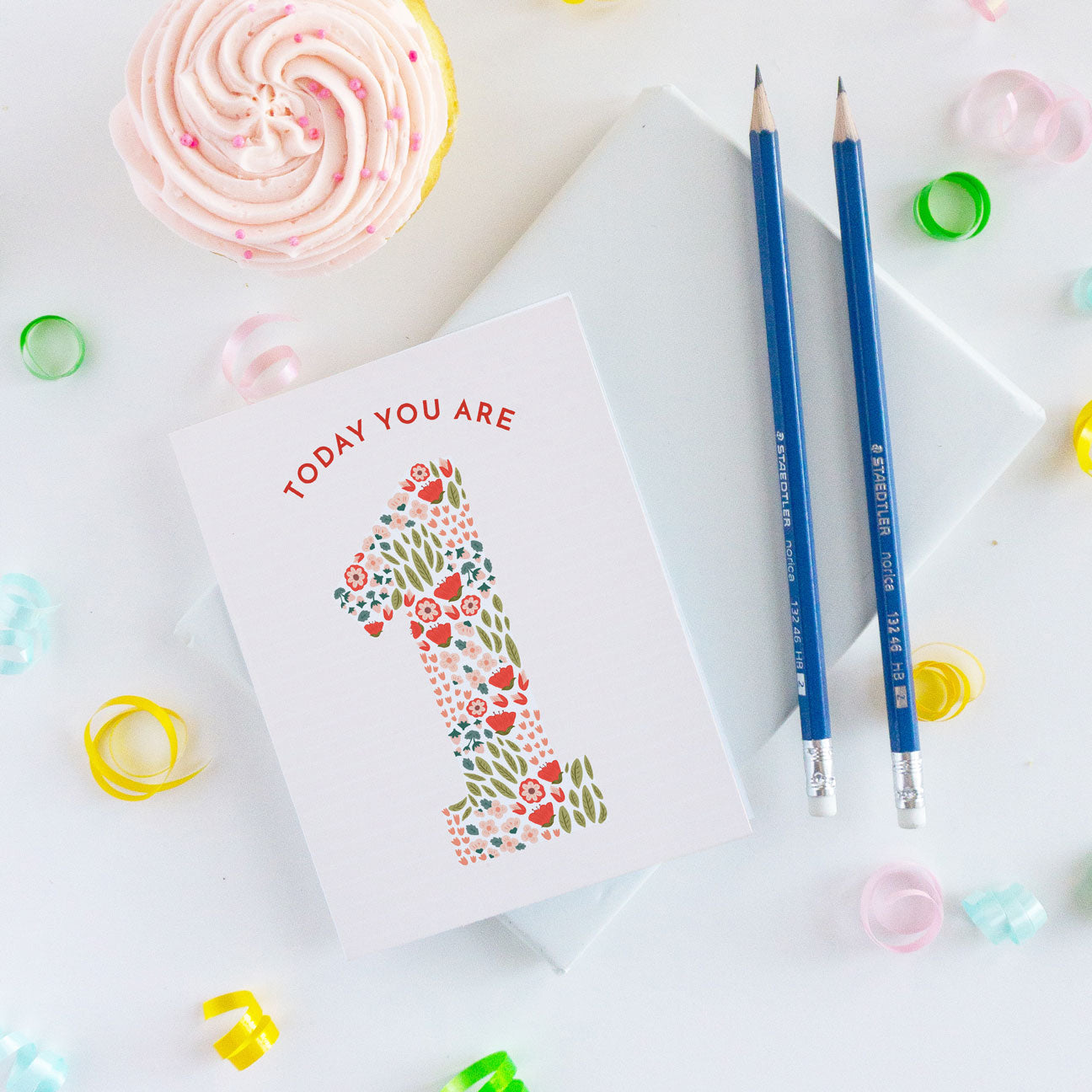 Floral First Birthday Card