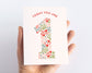 Floral First Birthday Card