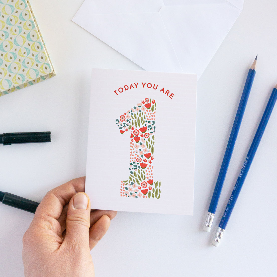 Floral First Birthday Card