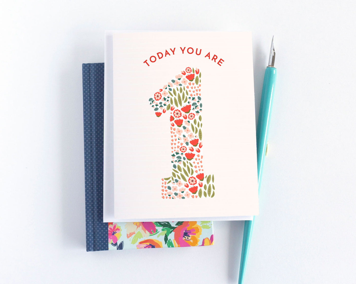 Floral First Birthday Card