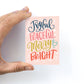 Joyful Peaceful Merry & Bright Mini Greeting Card