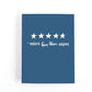 Fathers day card that gives dad a 5 star rating and says, more fun than mom on a bright blue background.