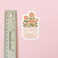 Never Stop Growing Floral Motivational Sticker