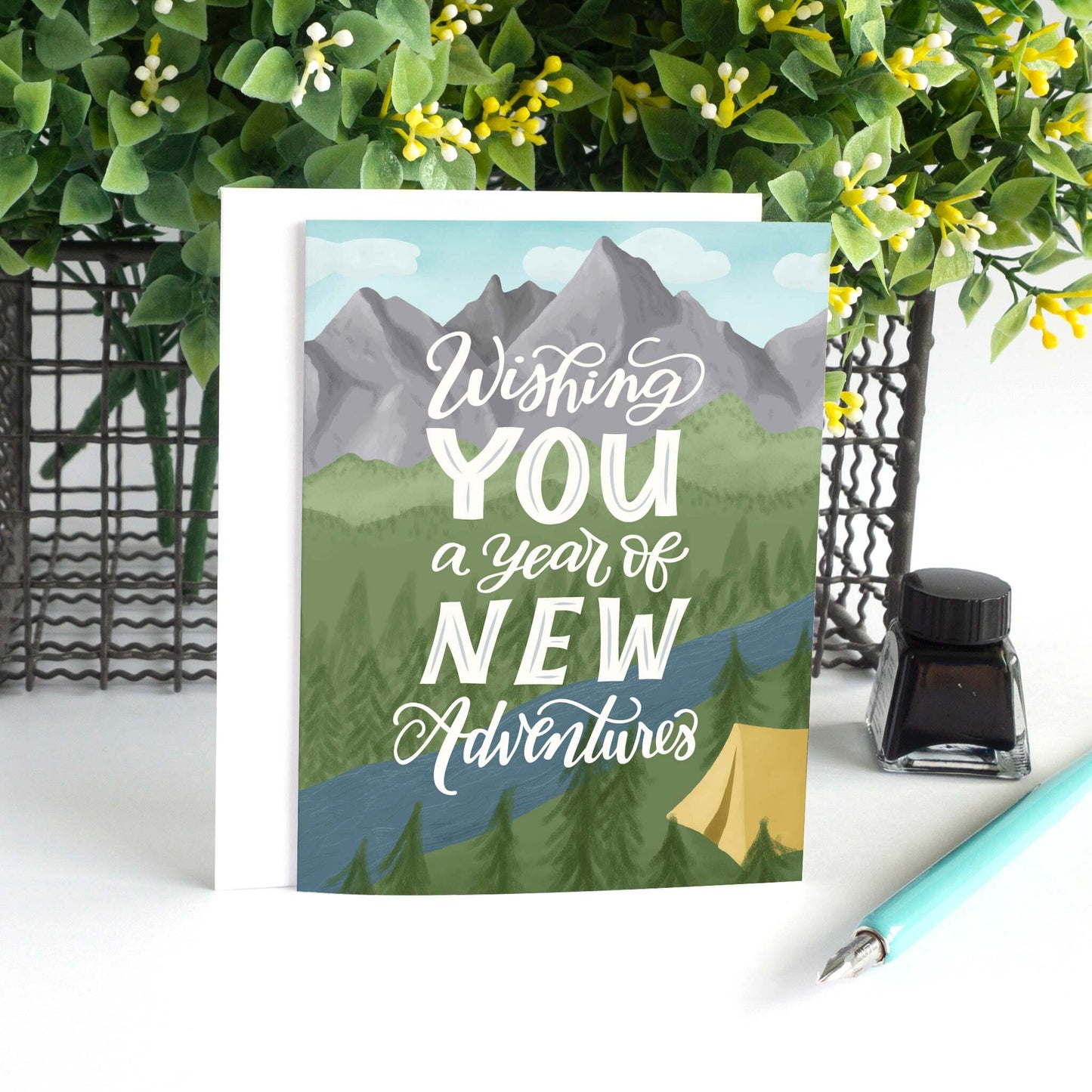 Mountain Camping Birthday Card