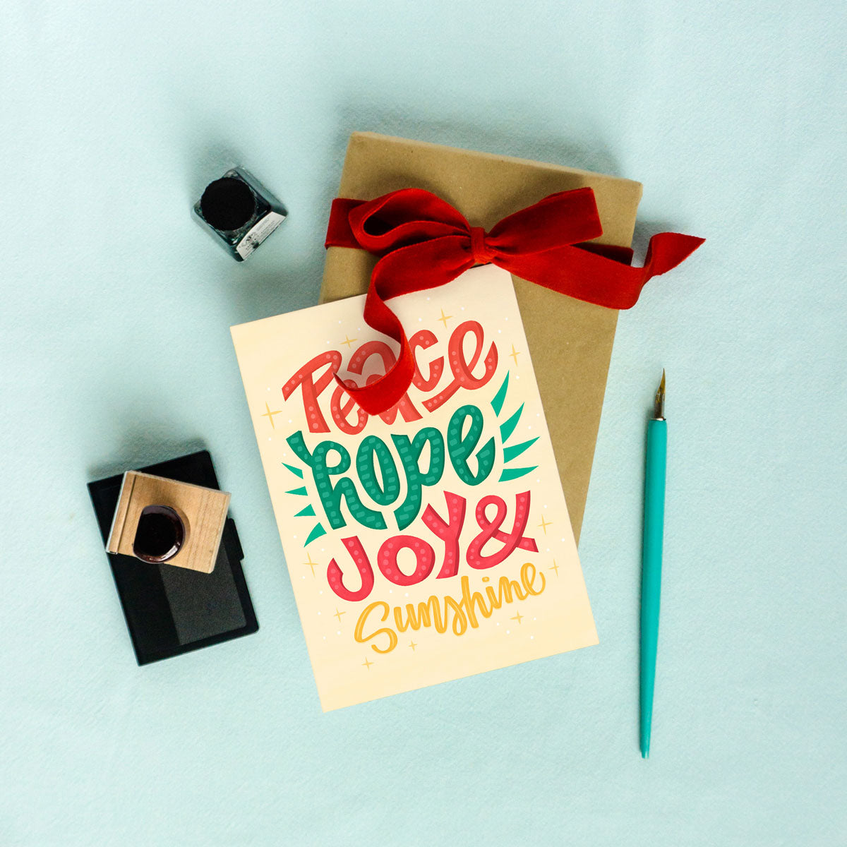 Peace Hope Joy & Sunshine Holiday Card