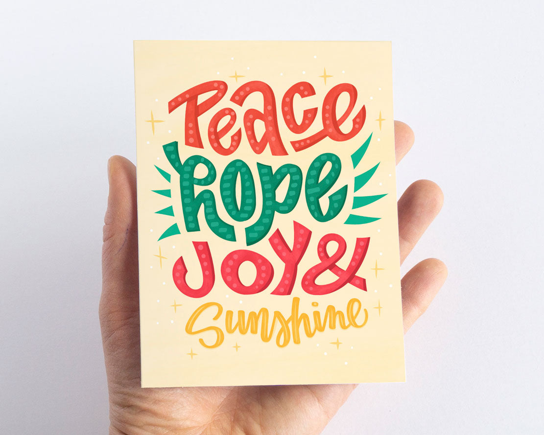 Peace Hope Joy & Sunshine Holiday Card