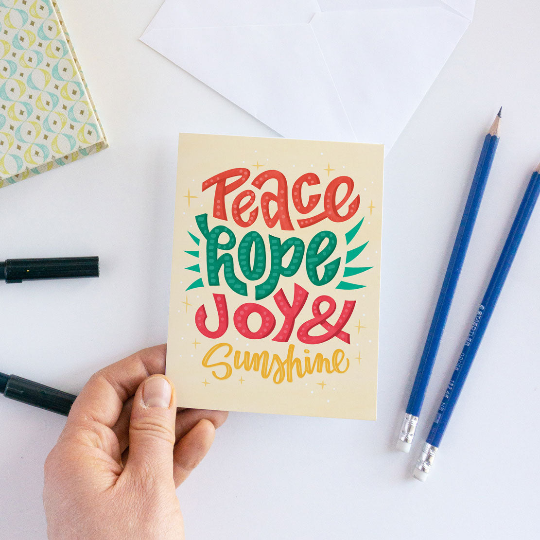 Peace Hope Joy & Sunshine Holiday Card