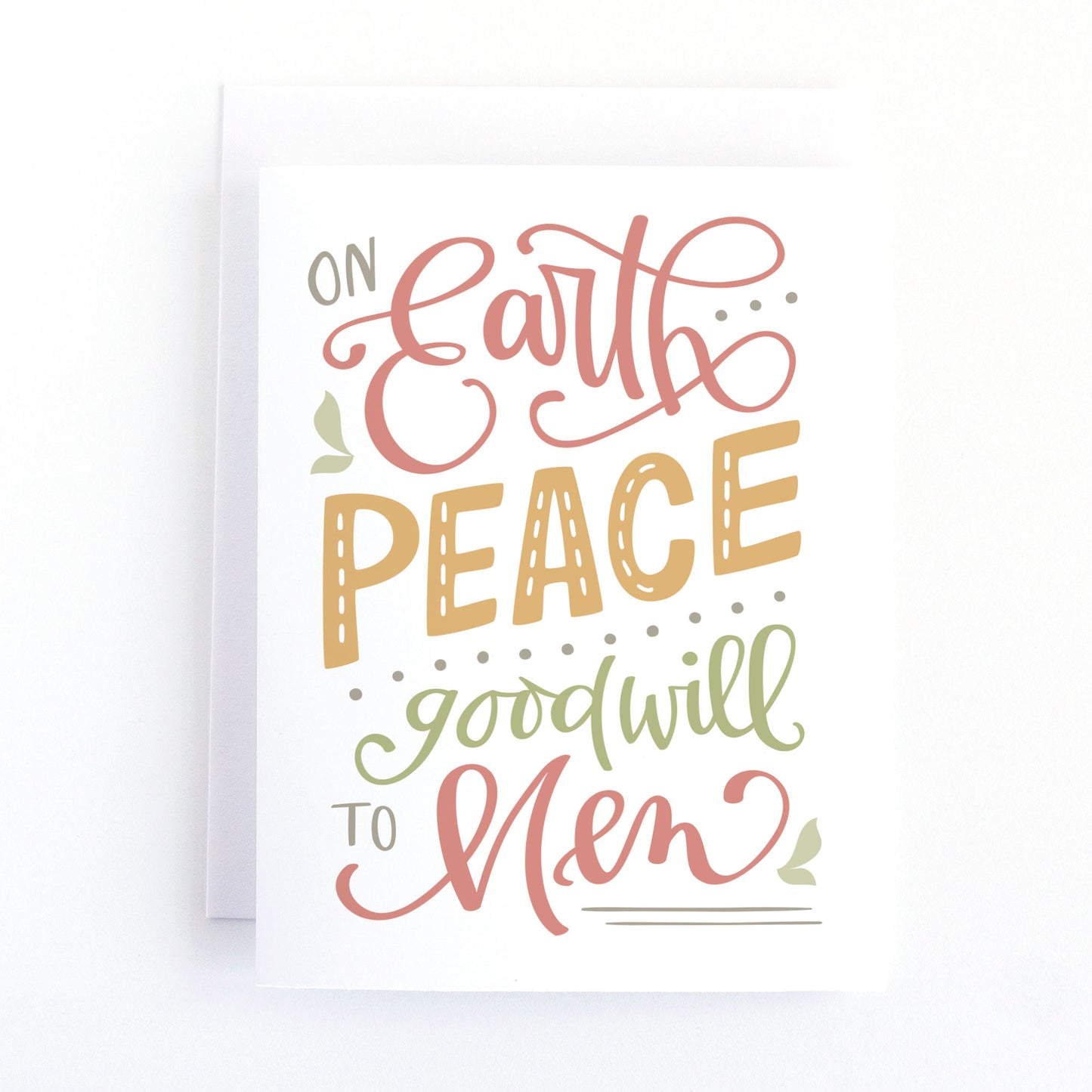 On Earth Peace, Goodwill to Men Religious Christmas Card